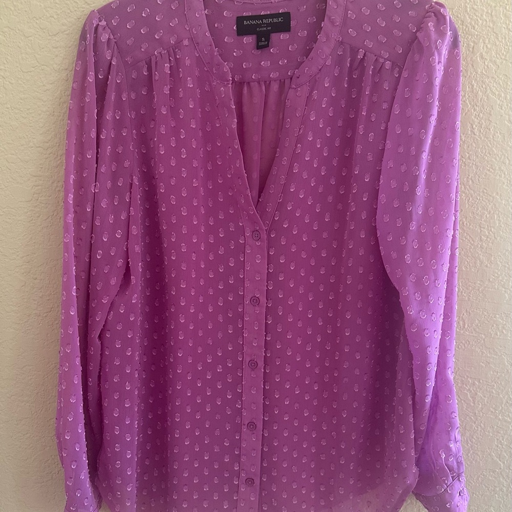 Banana Republic Lilac Button-Up Blouse